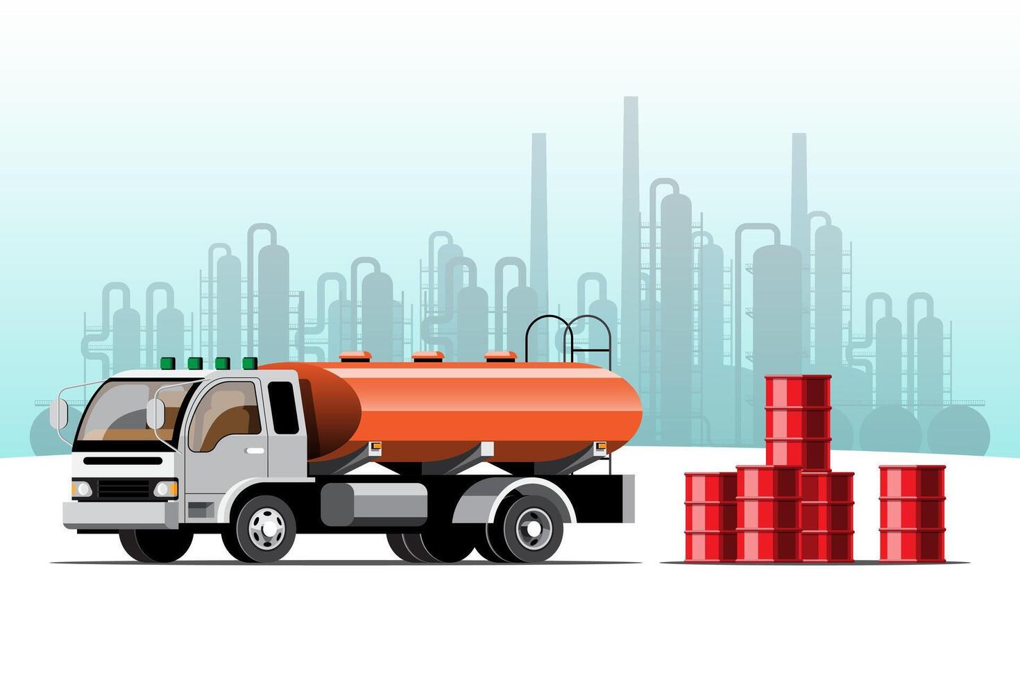 Big isolated vehicle vector colorful icons, flat illustrations of delivery by van through GPS tracking location. delivery vehicle, gas, gasoline, fuel delivery, instant delivery, online delivery.