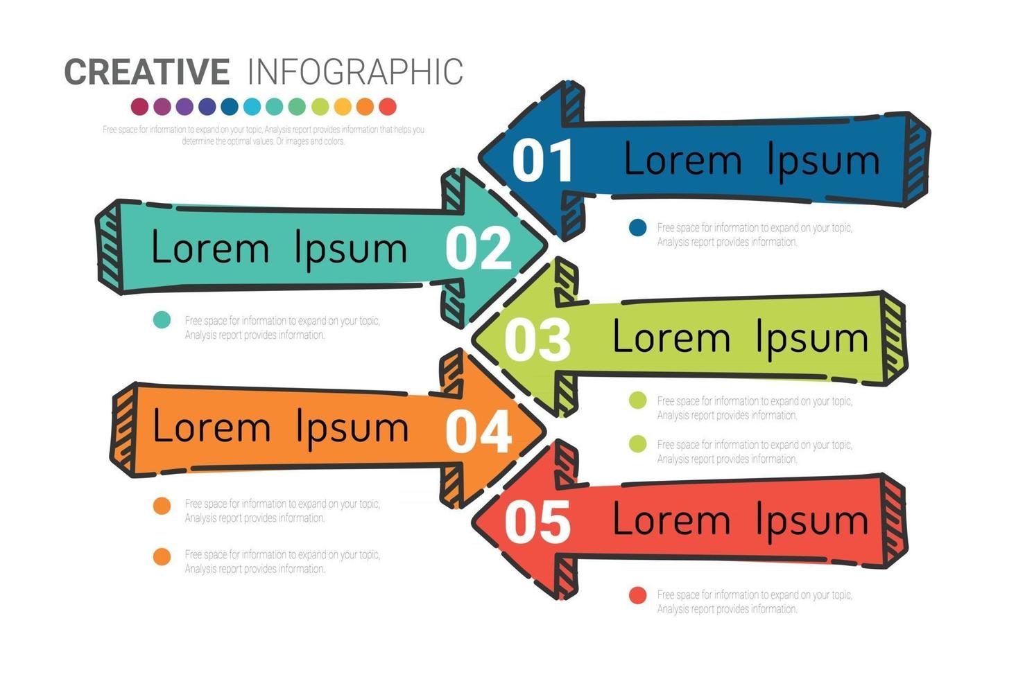 Presentation infographic template with 5 options vector