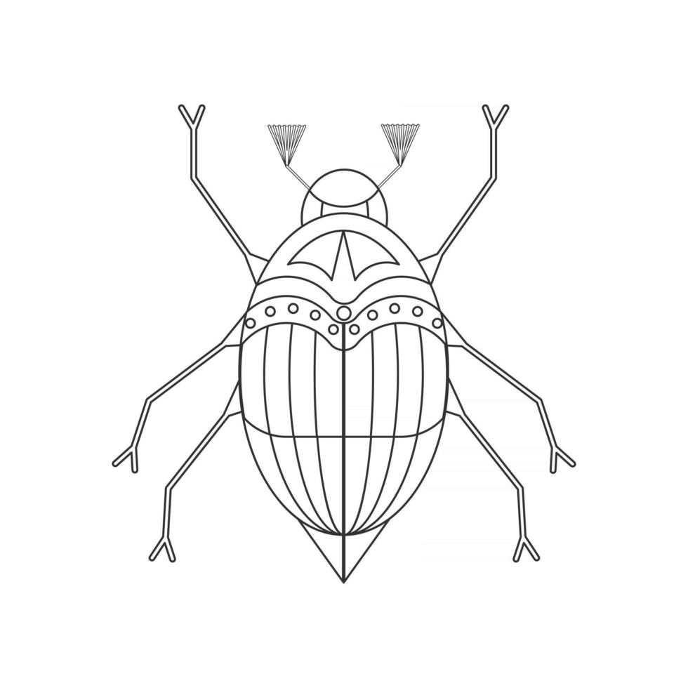 Coloring book for children. vector illustration of the may beetl