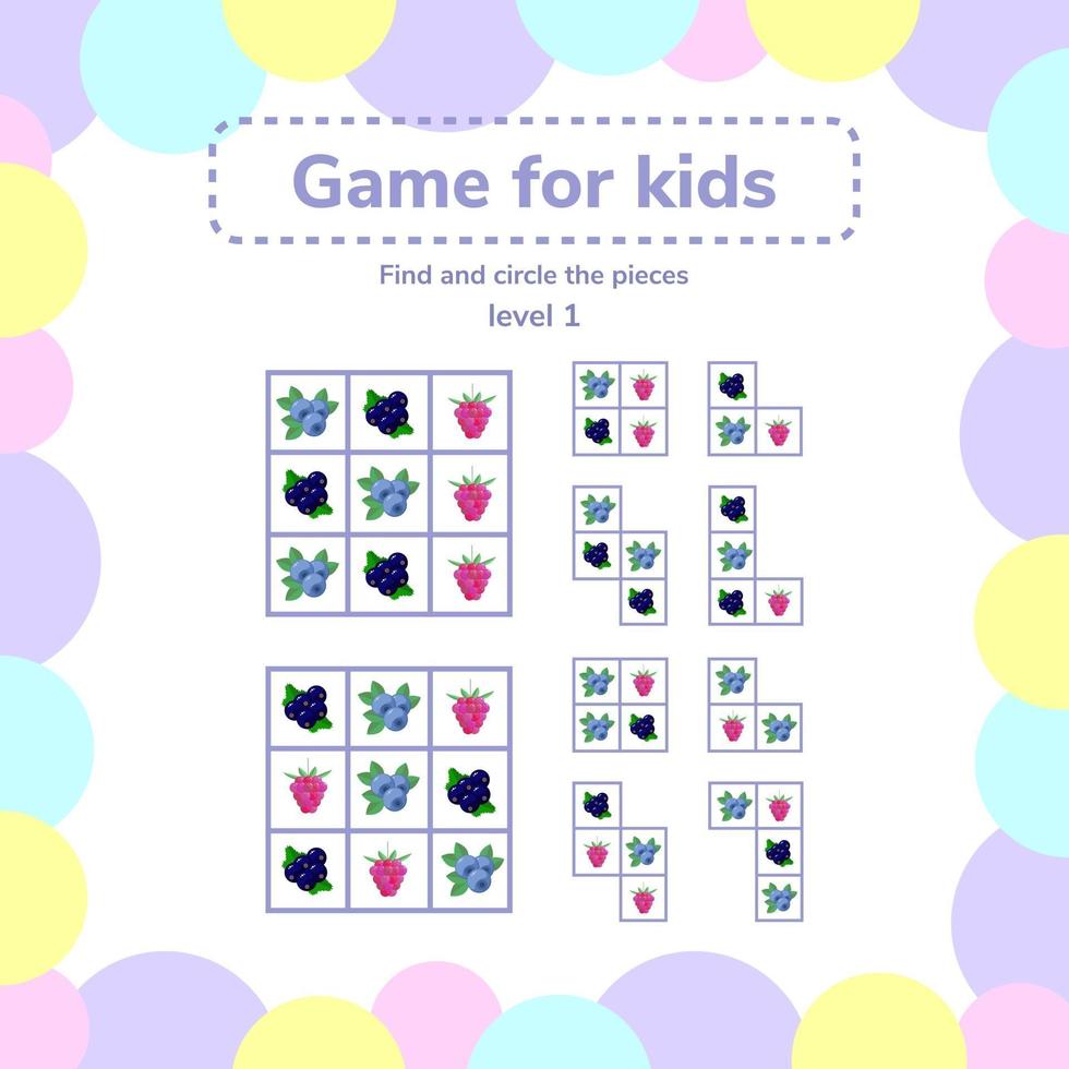 vector illustration. Puzzle game for preschool children. berries