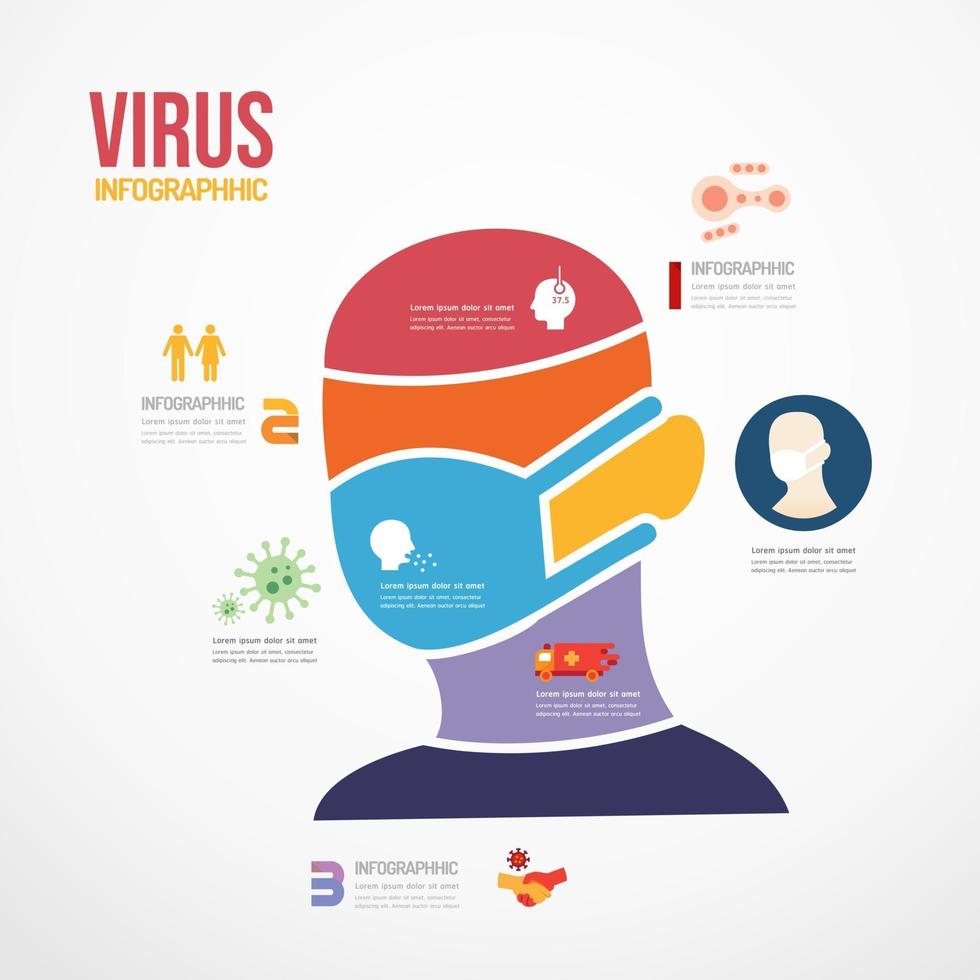 Coronavirus banner. Concept Design infographic Template vector illustration