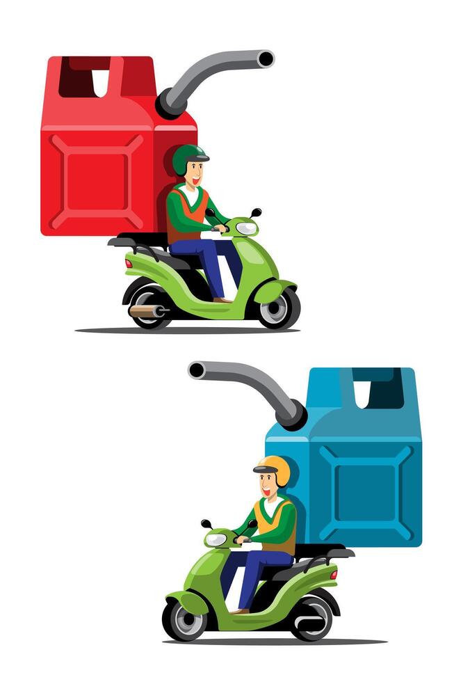 Big isolated Motorcycle vector colorful icons, flat illustrations of delivery by motorcycles through GPS tracking location. delivery bike,  fuels,  gas, gasoline  delivery, instant delivery, online delivery.