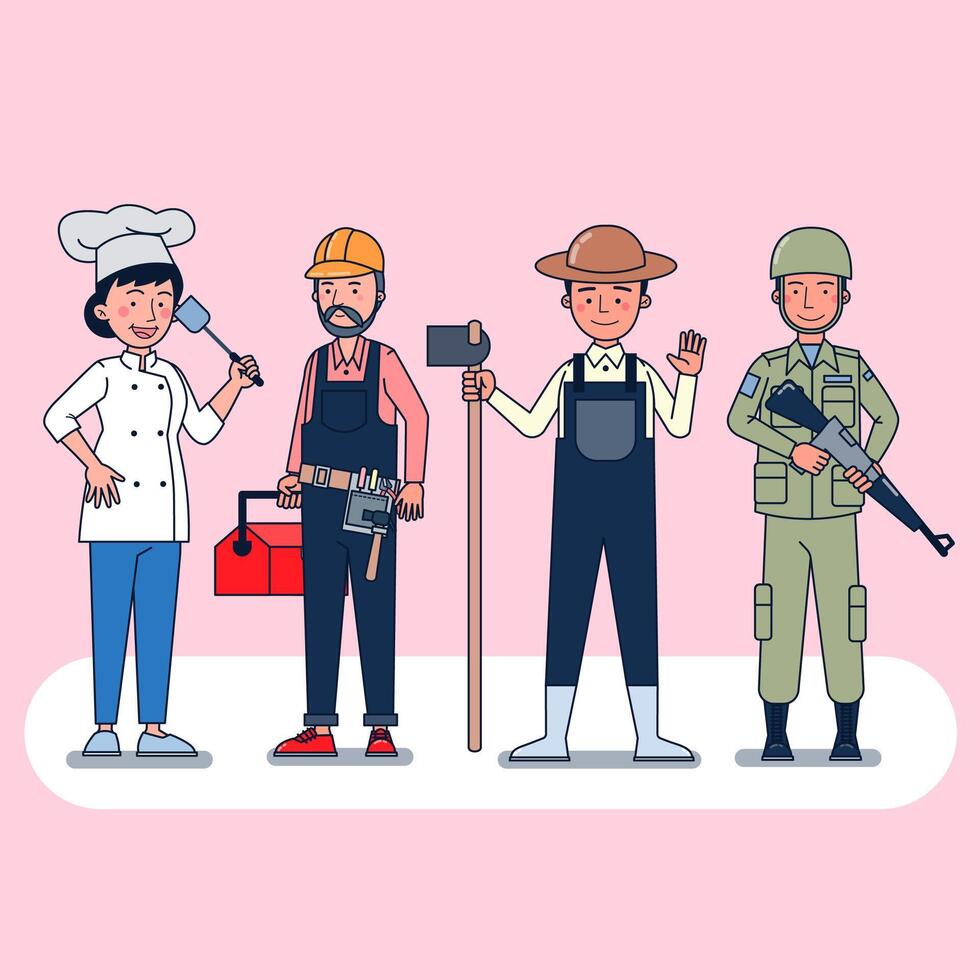 Ropa de trabajo y conjunto uniforme ilustración vectorial aislada