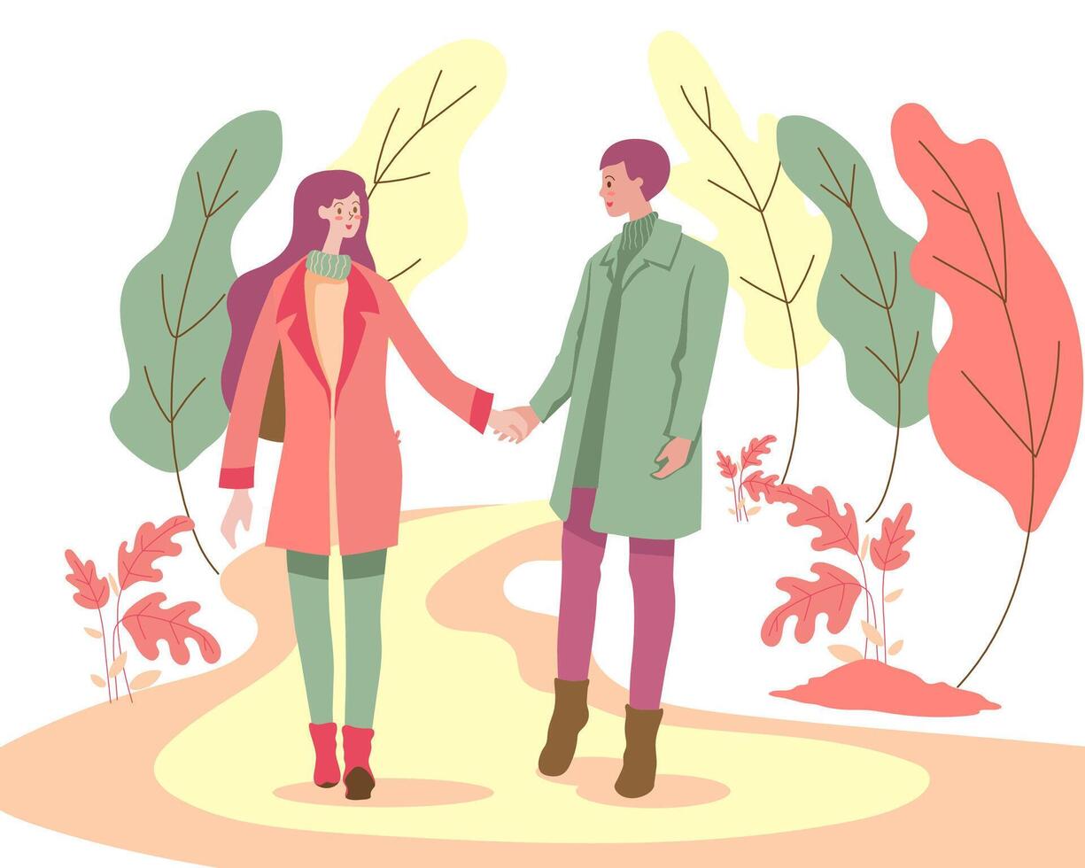 couple so sweet outdoor vector