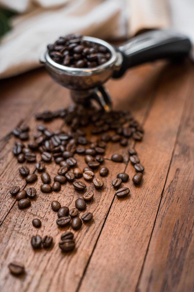 Mixture of different kinds of coffee beans. Coffee Background photo