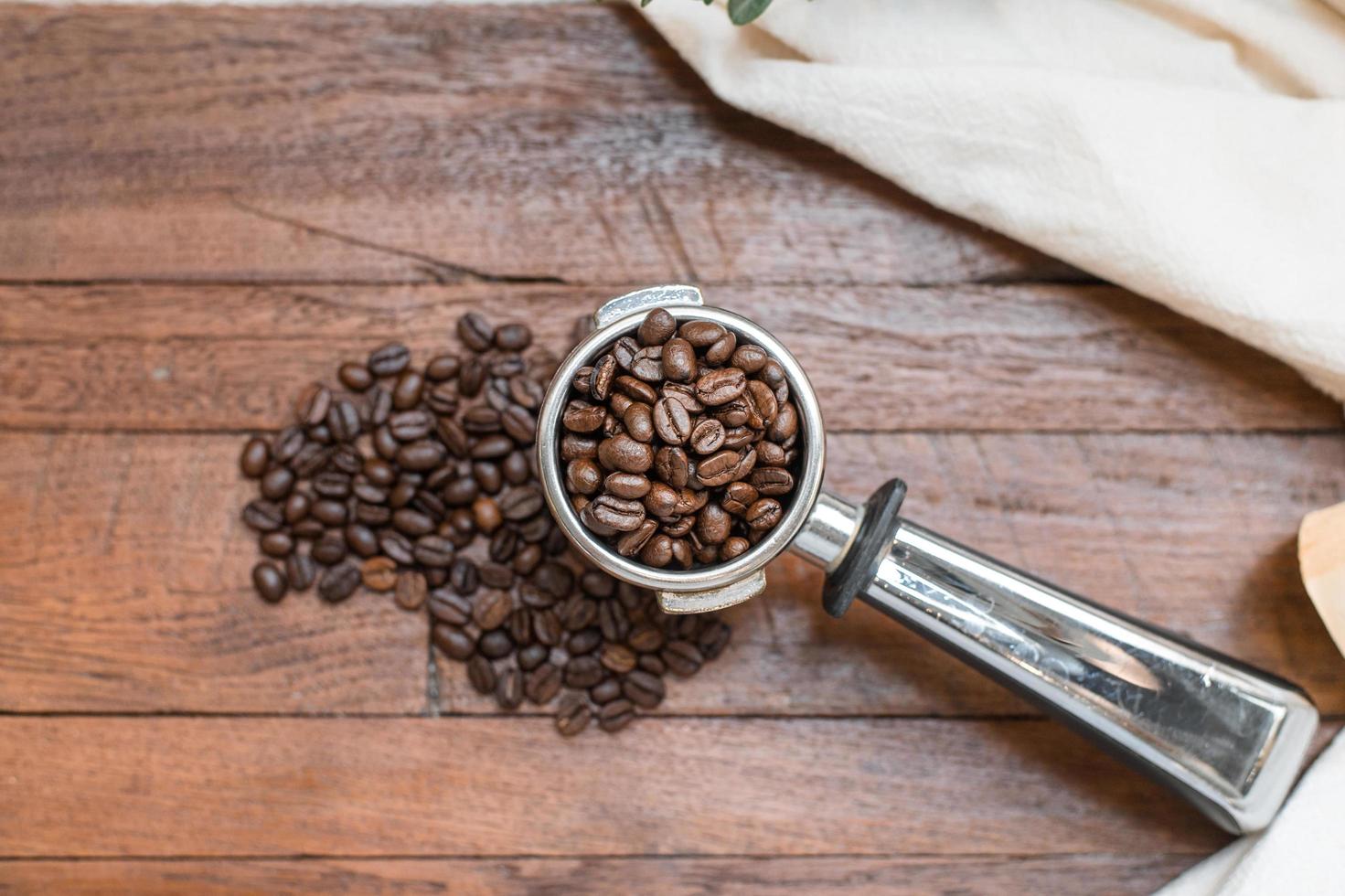 Mixture of different kinds of coffee beans. Coffee Background photo