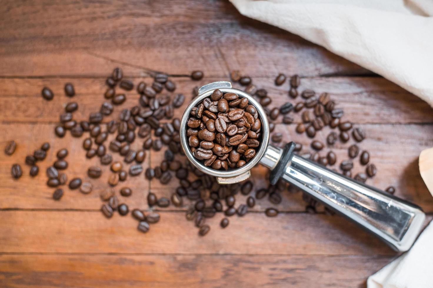 Mixture of different kinds of coffee beans. Coffee Background photo