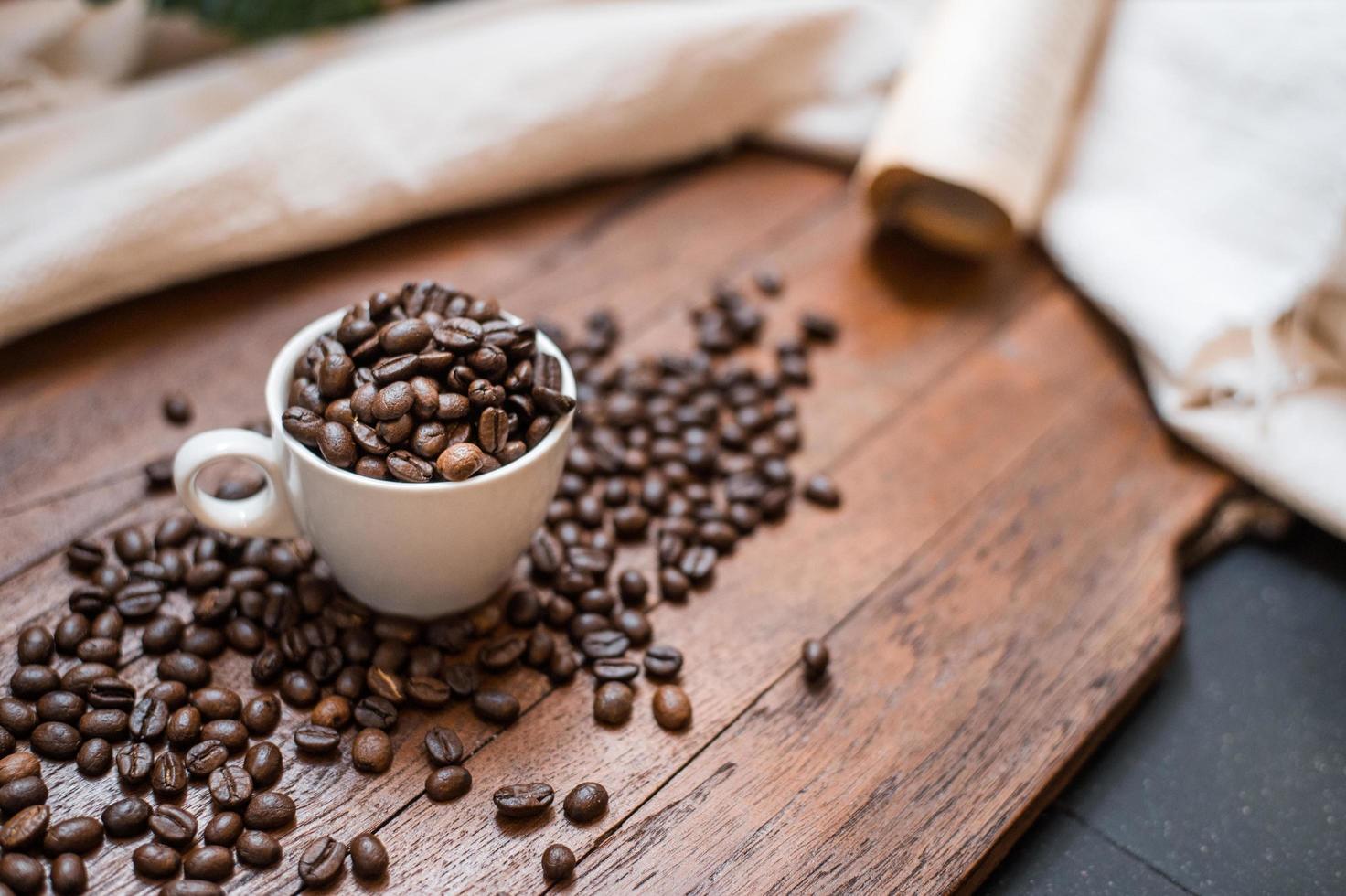 Mixture of different kinds of coffee beans. Coffee Background photo