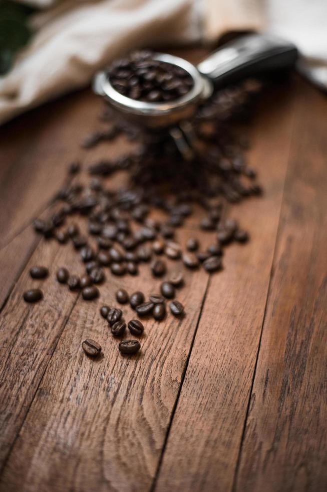 Mixture of different kinds of coffee beans. Coffee Background photo