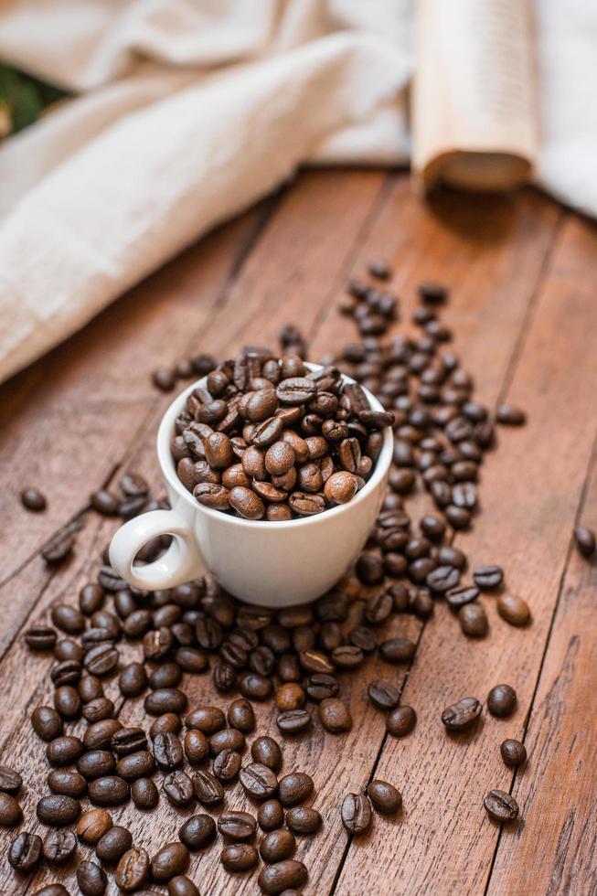 Mixture of different kinds of coffee beans. Coffee Background photo