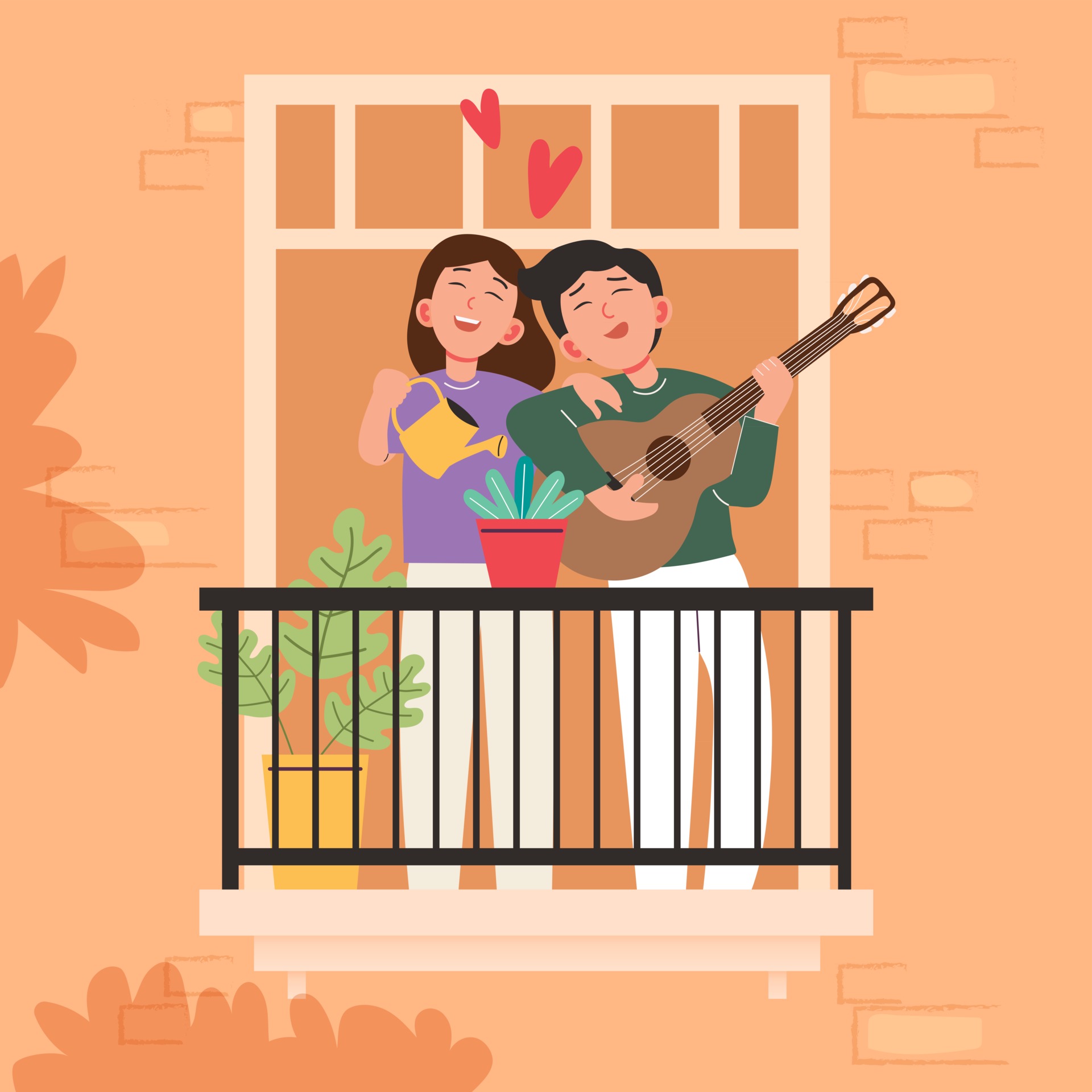 Big Isolated Cartoon Vector Of Young Girl And Boy In Love Couple Sharing And Caring Love Light Color Backgrounded Illustration Vector Art At Vecteezy
