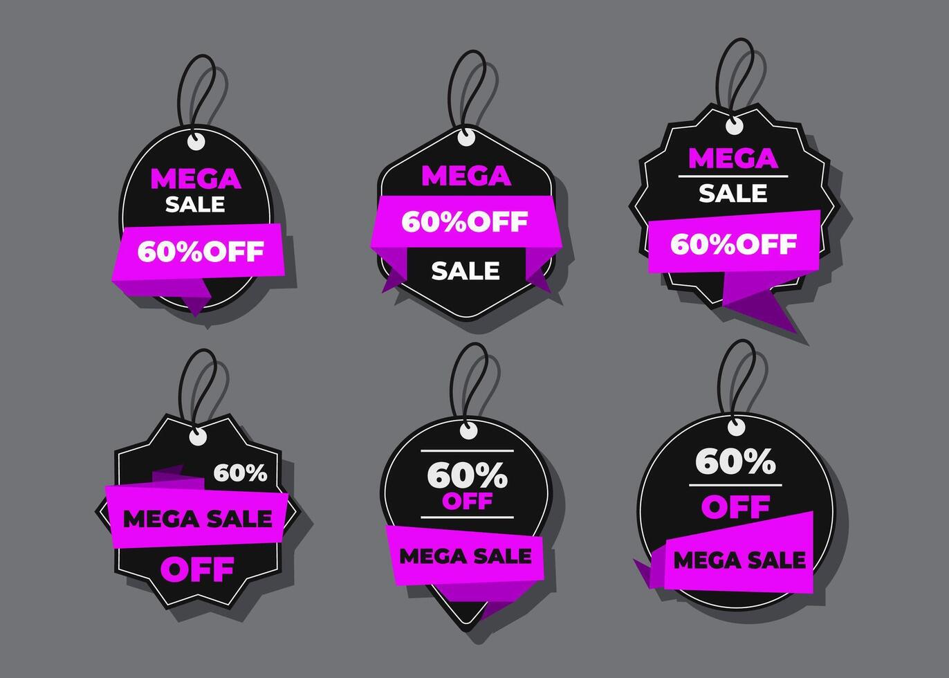 Set of sale banner or label design element collection vector