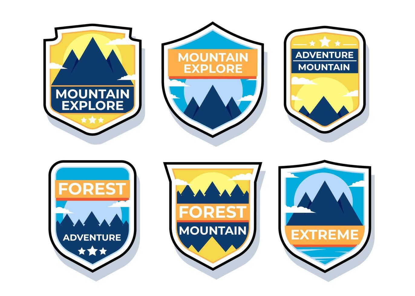 Set of badge or logo design element collection vector