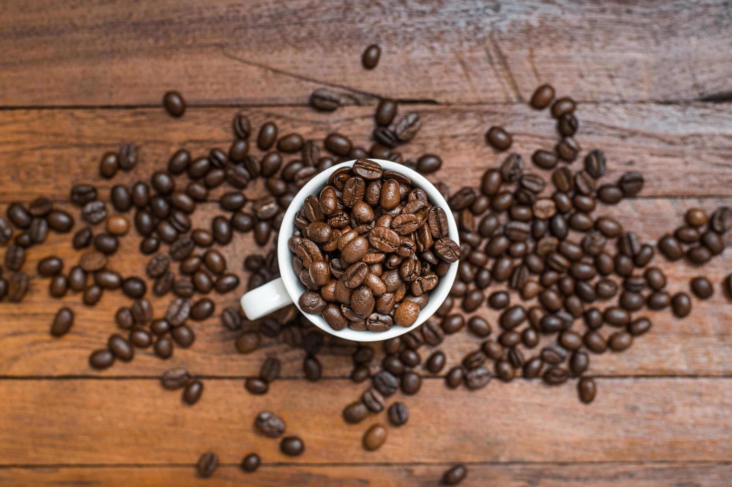 Mixture of different kinds of coffee beans. Coffee Background photo