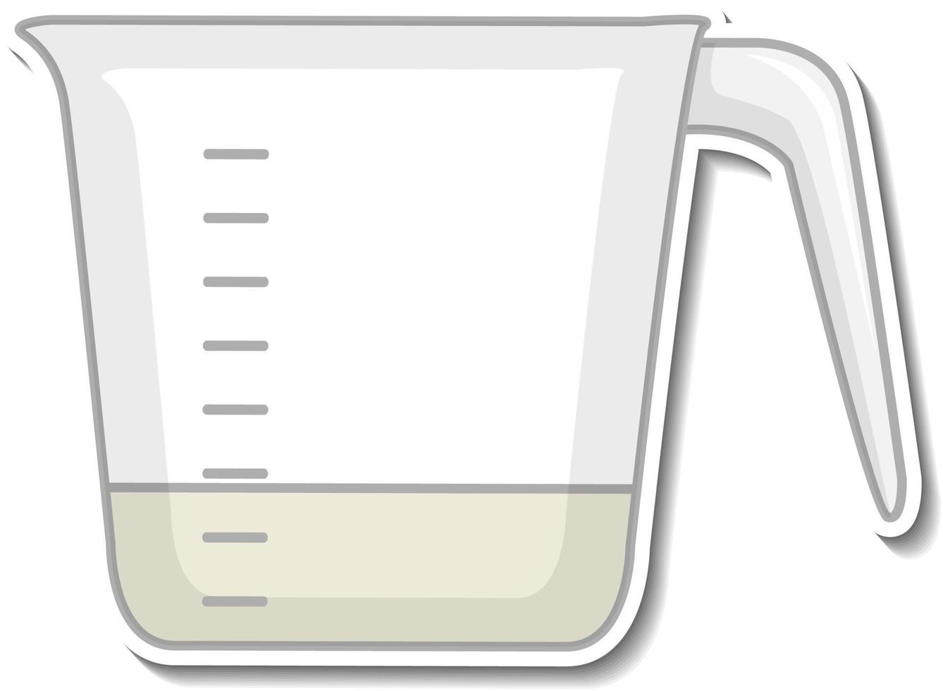 Measuring cup sticker on white background vector