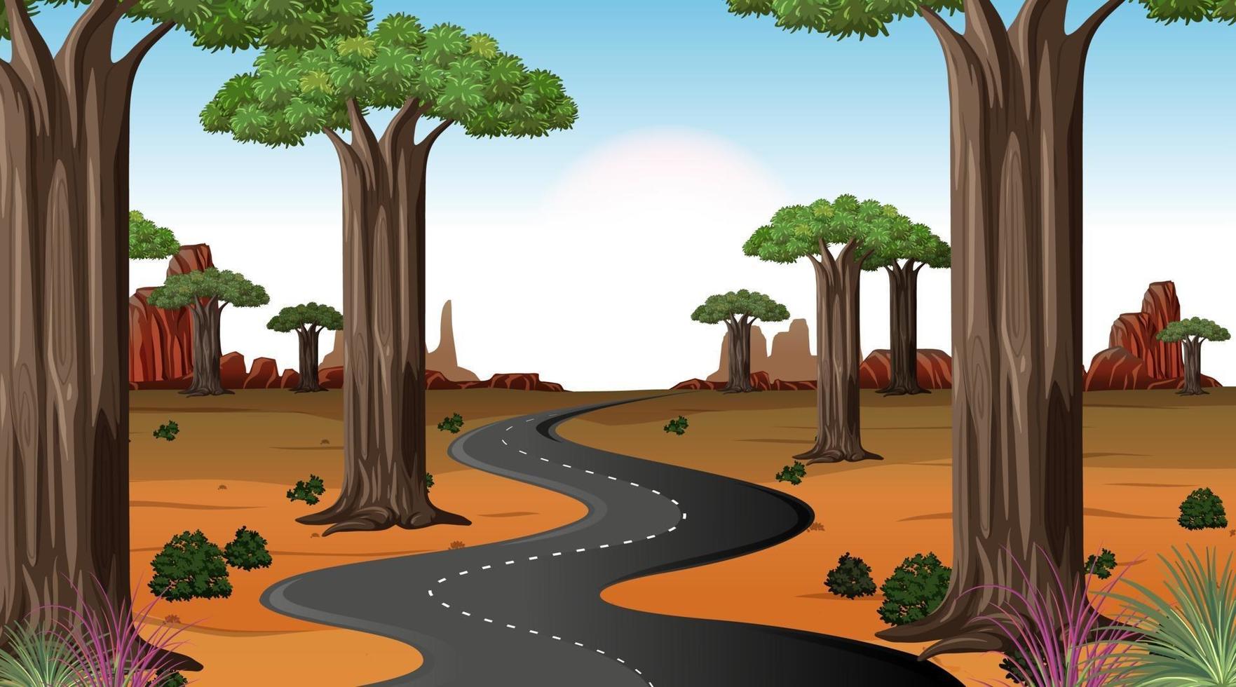 Nature road scene day time vector