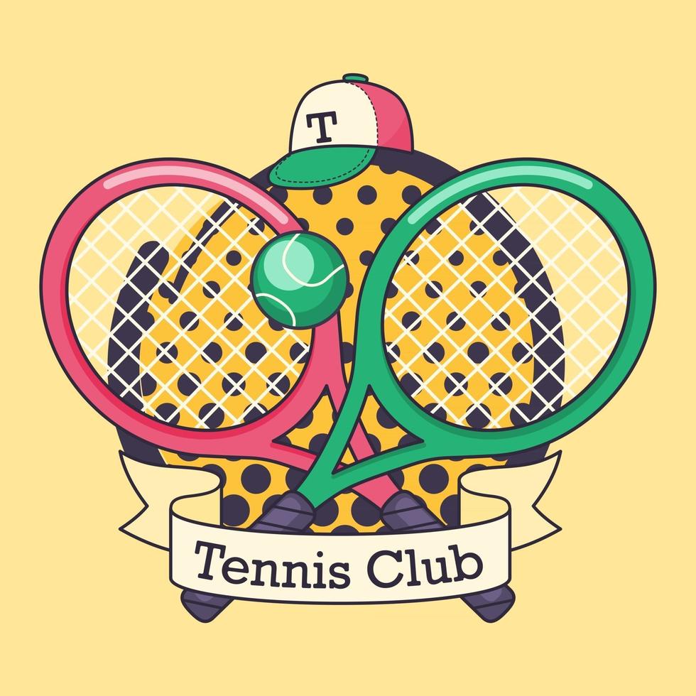 Tennis club vector logo. Set of tennis icons. Sports objects. Simple elements and symbols. Icons for your design.