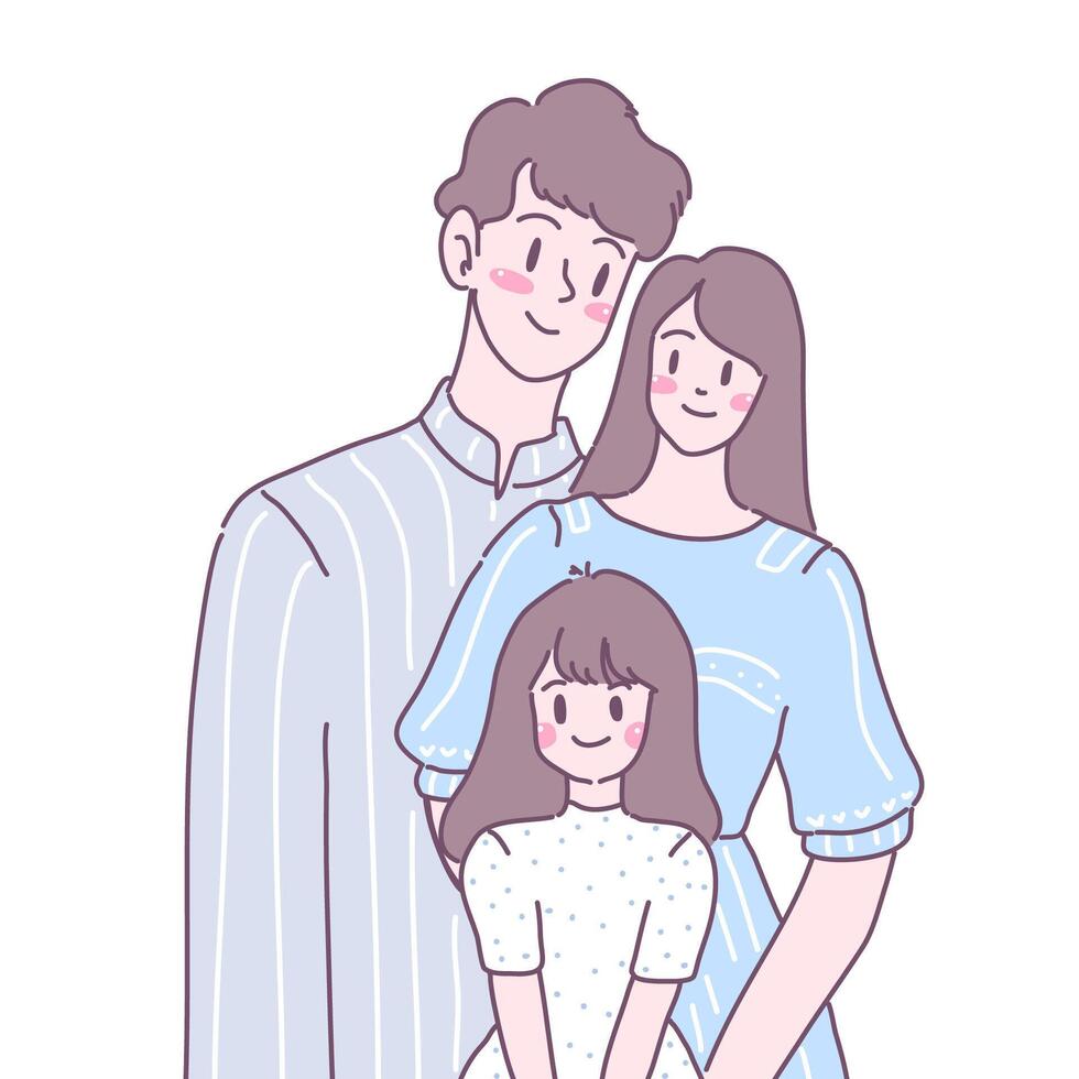 Families live together in love, fun and warmth. vector