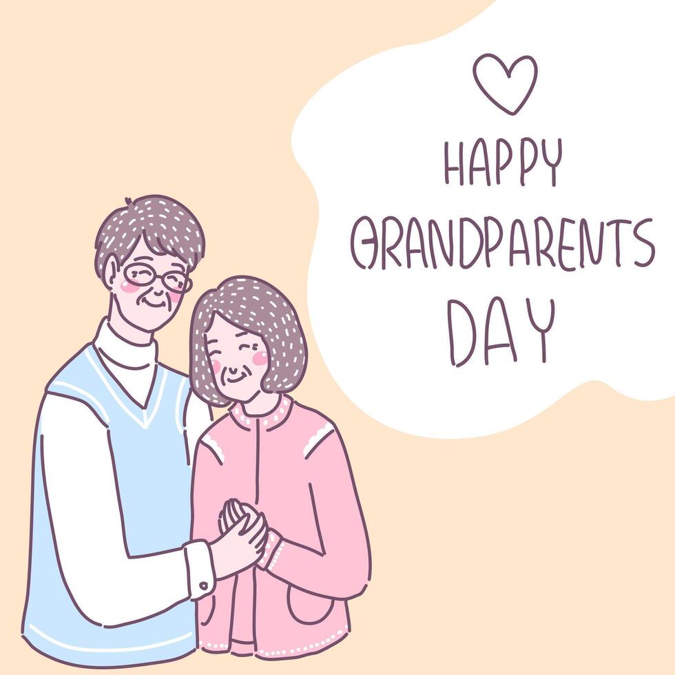 Happy Grandparents Day Flat Design Illustration vector