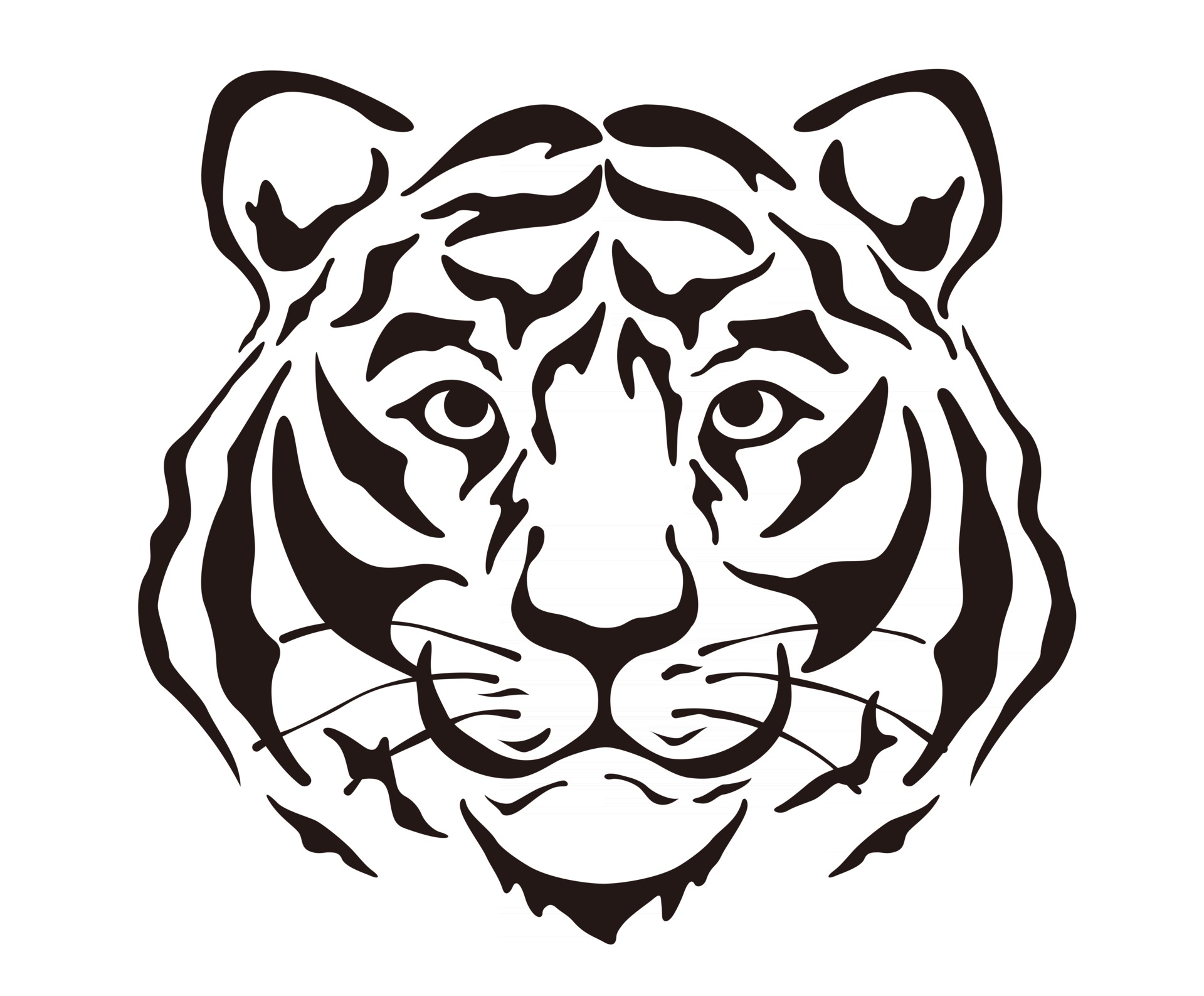 Tiger Face Silhouette Svg