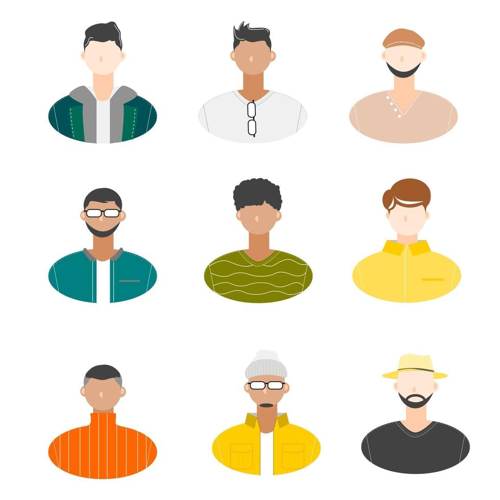 icon bundle of people with different style and different work vector