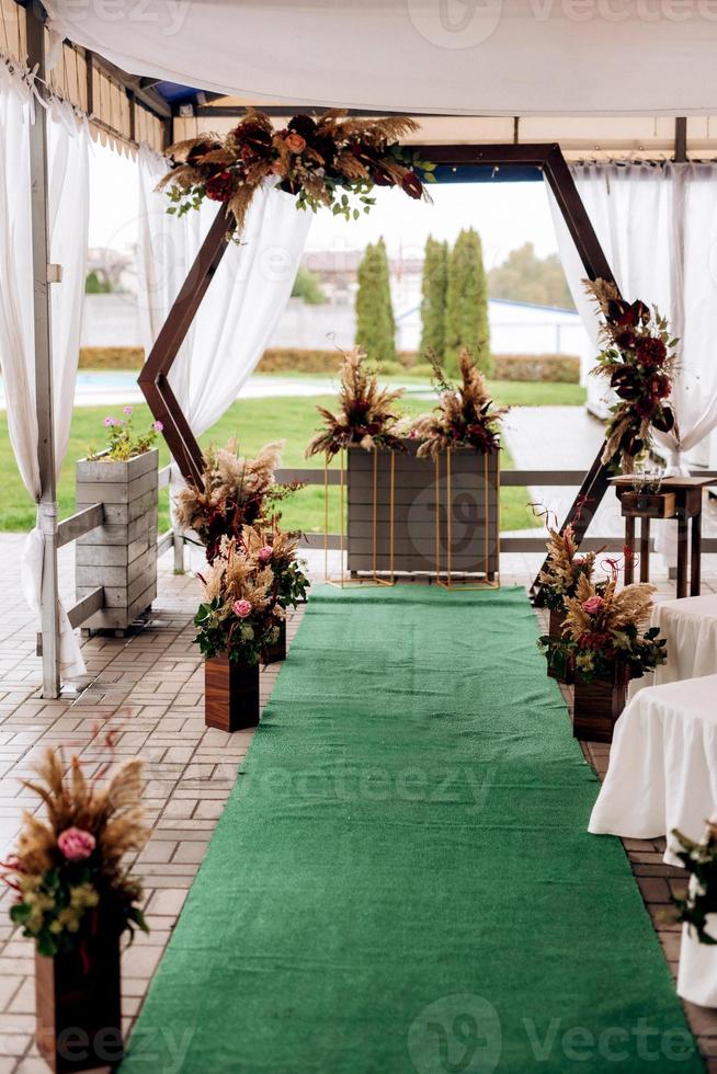 decoración de boda con elementos naturales. foto