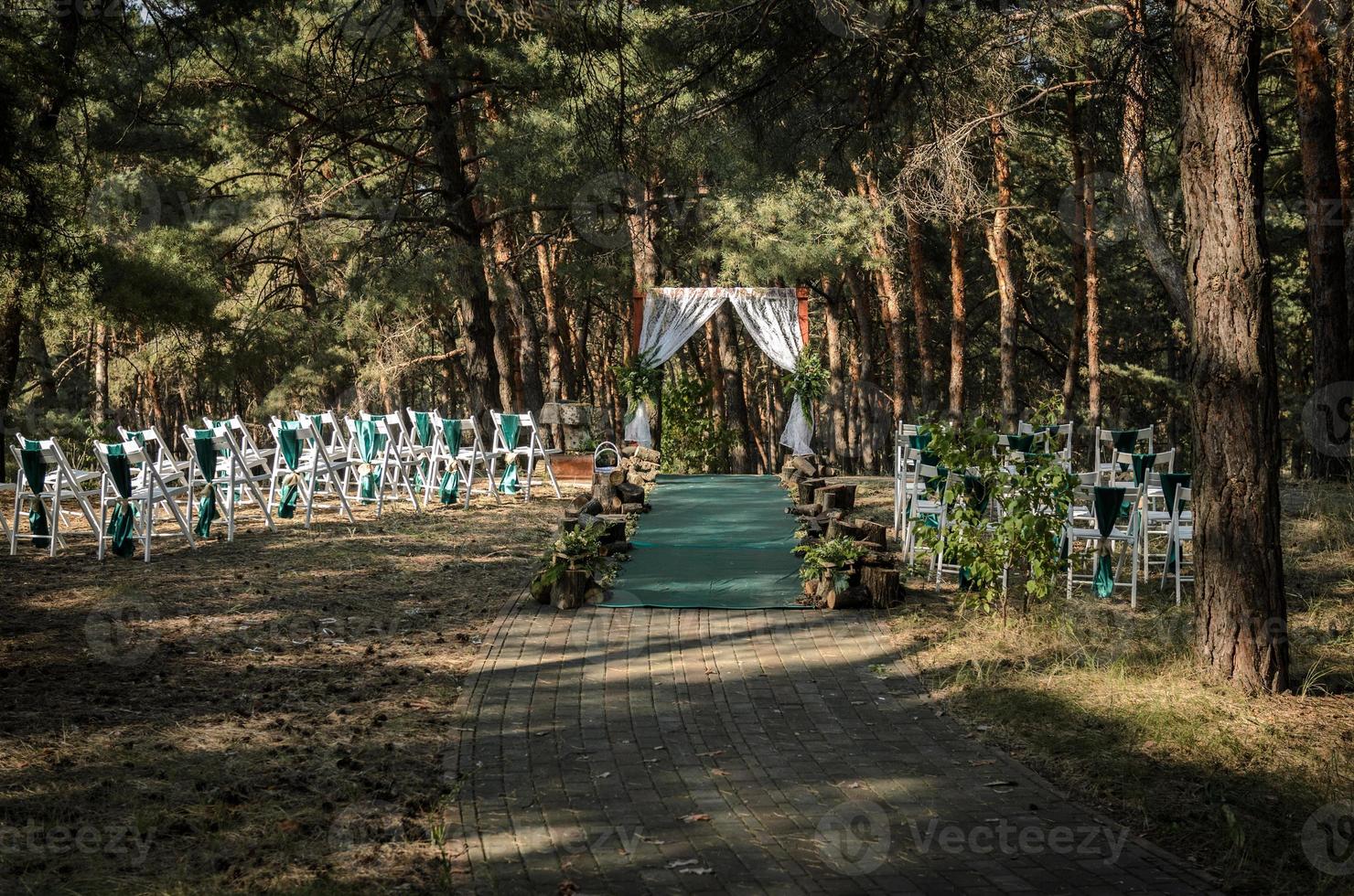 wedding ceremony in the woods photo