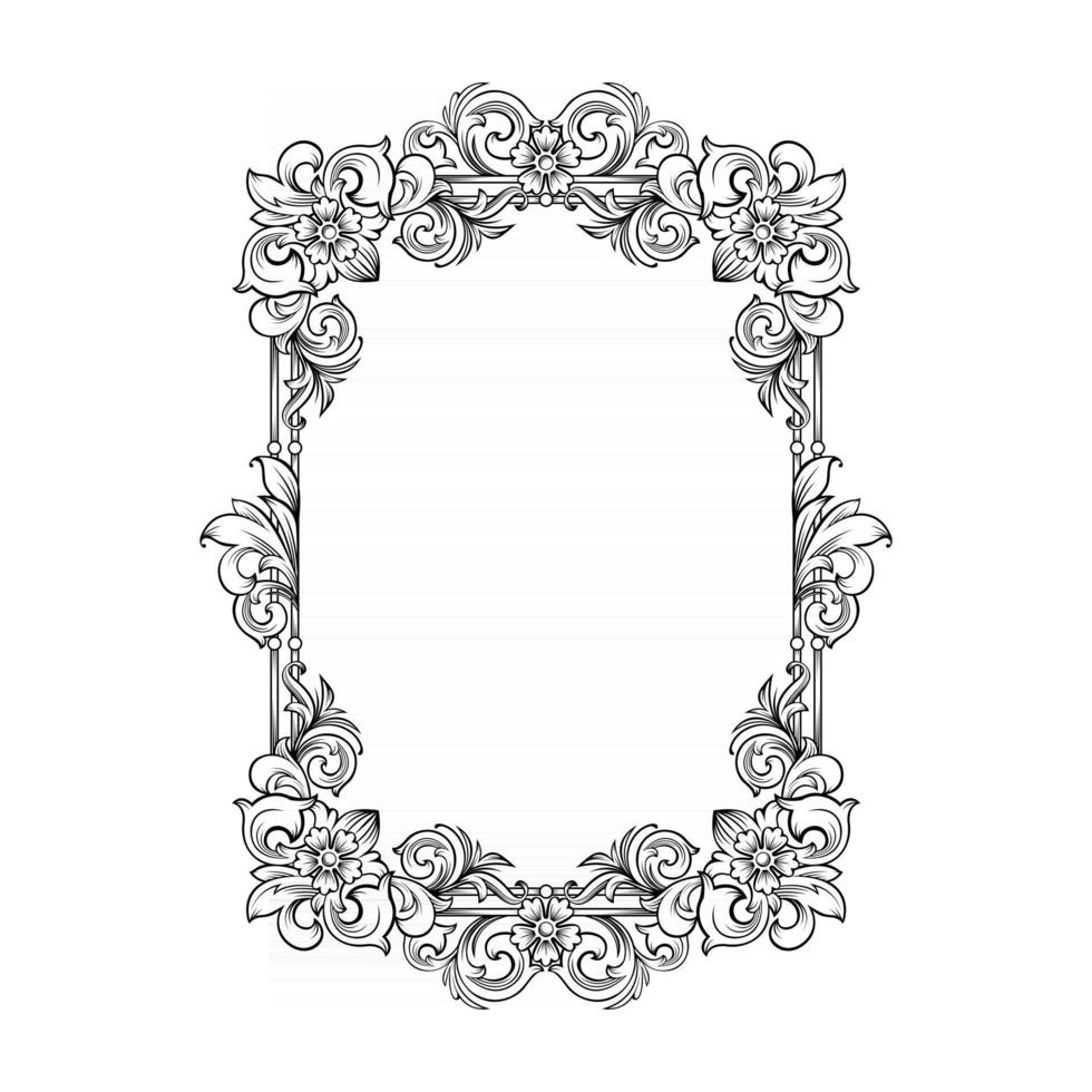 Gorgeous baroque frame with blank space vector