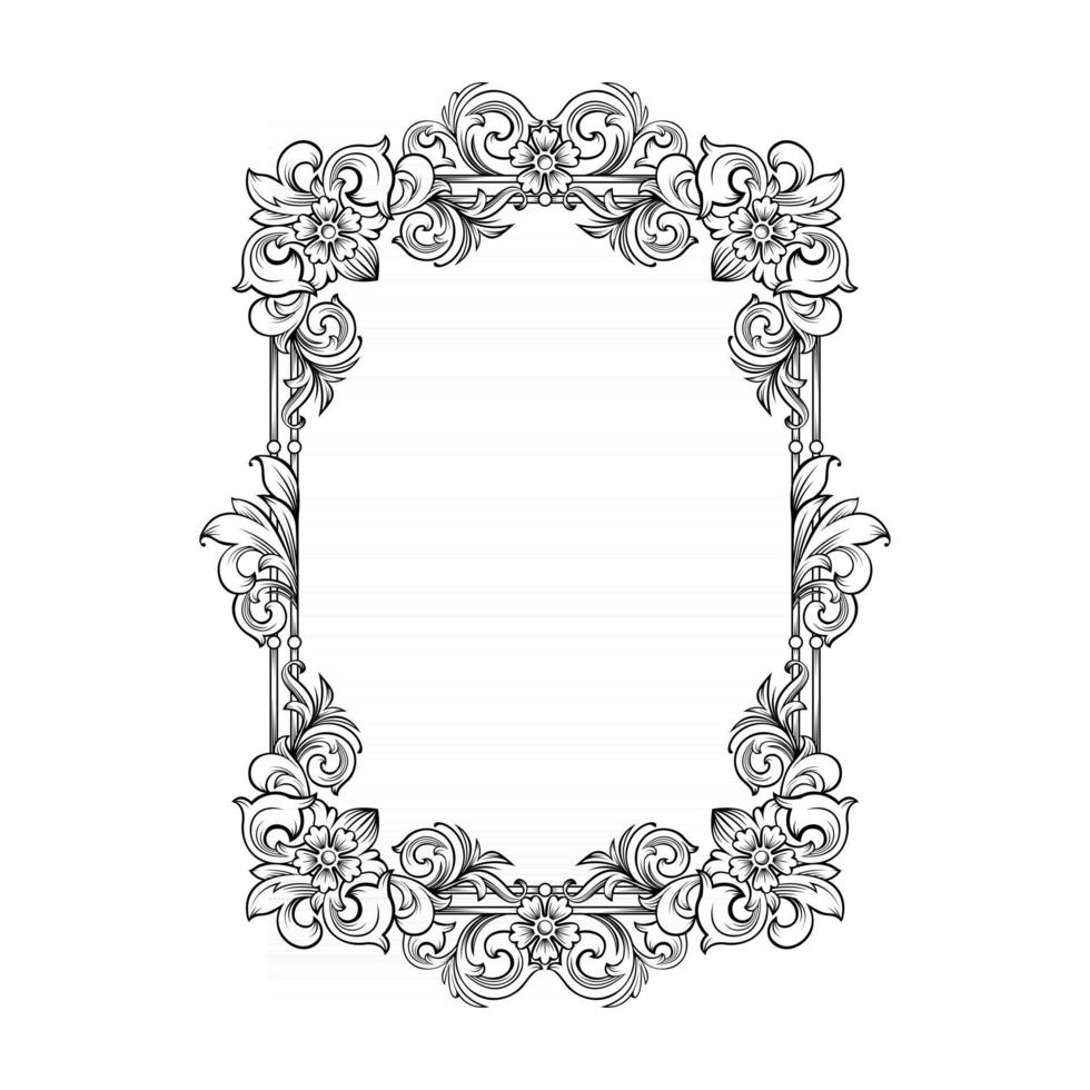 Gorgeous baroque frame with blank space vector