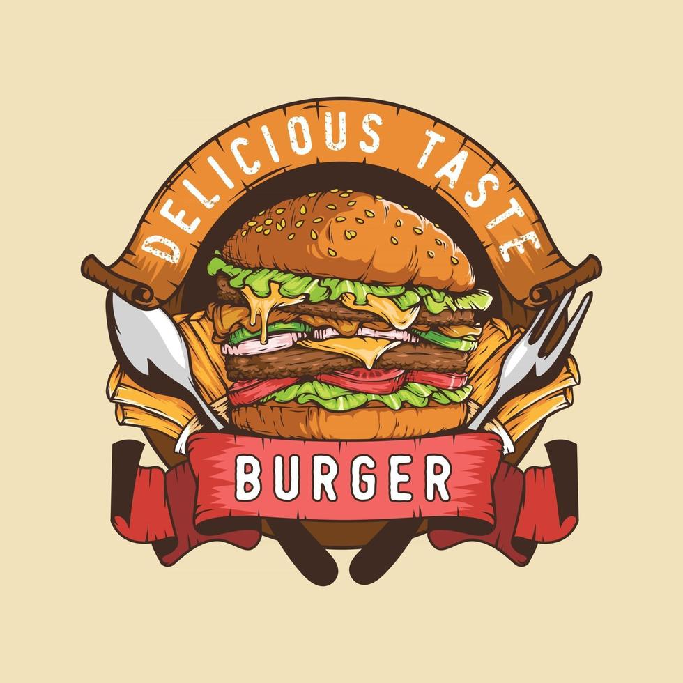 diseño de logotipo de hamburguesa vector