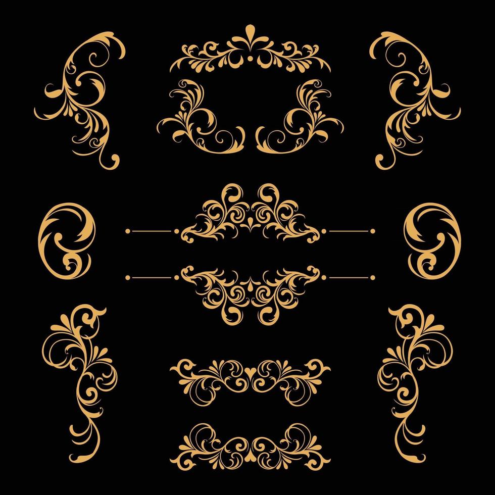 Set of Vintage border element vector
