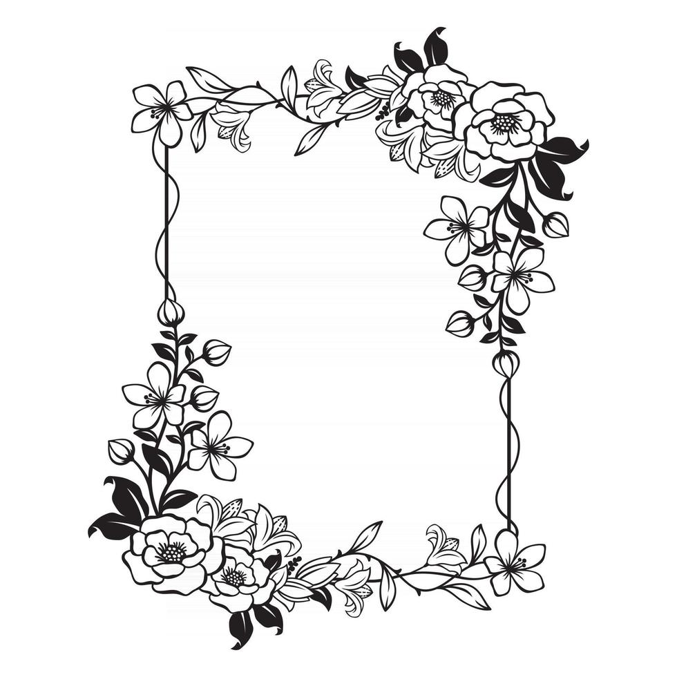 Gorgeous Floral frame with blank space vector