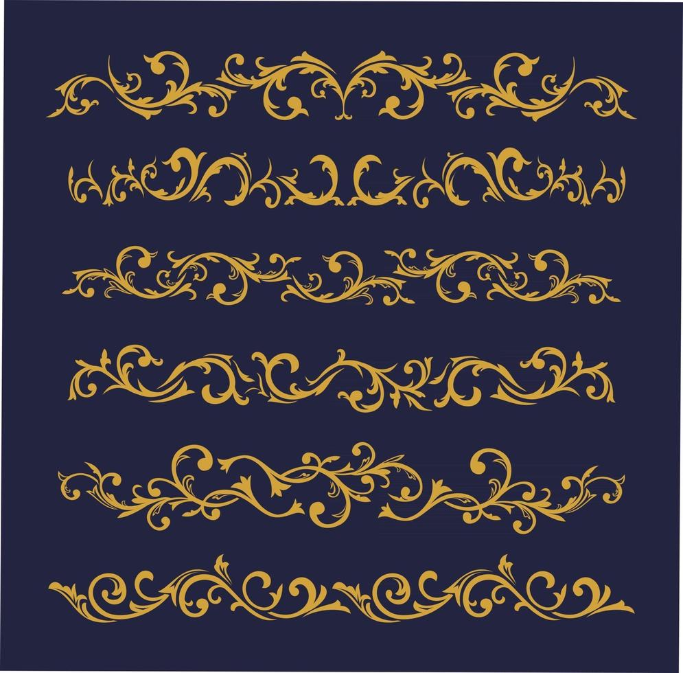 Set of horizontal vintage ornament vector