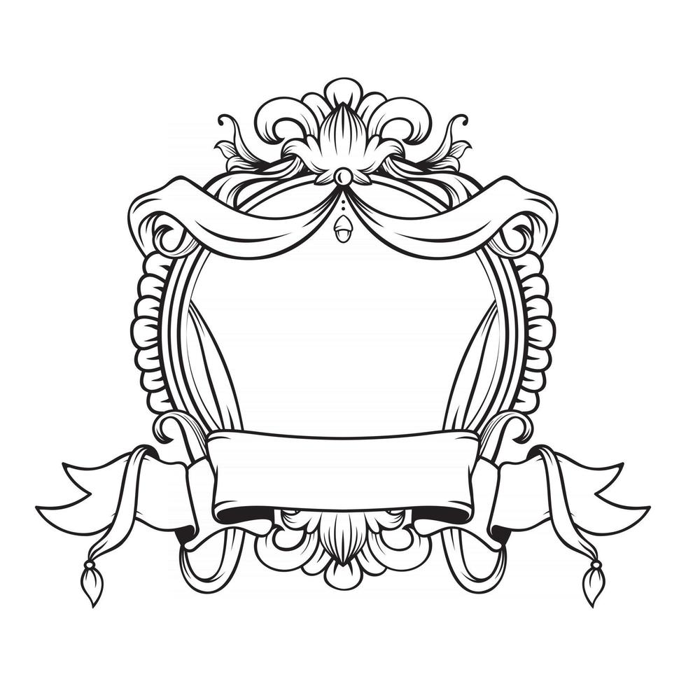 Gorgeous baroque frame with blank space vector