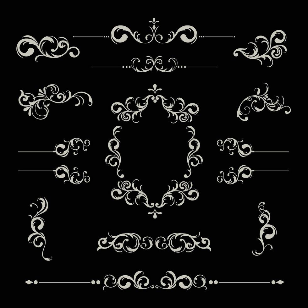 Classic ornament frame, Vintage border illustration vector