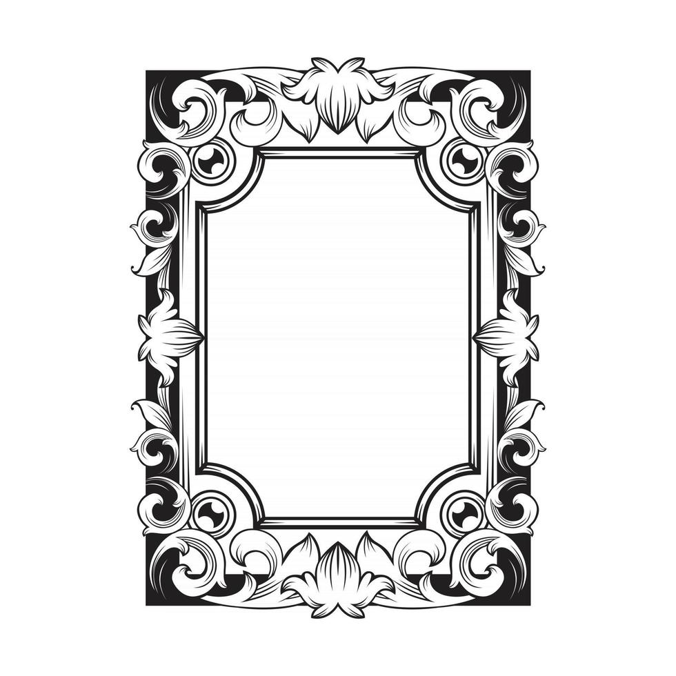 Gorgeous baroque frame with blank space vector
