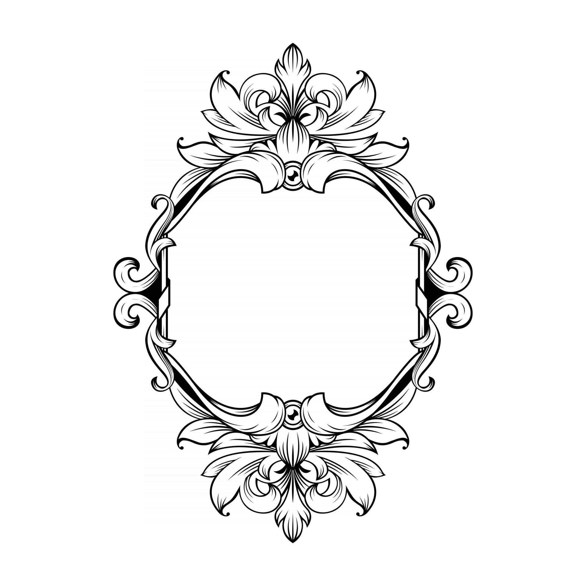 Gorgeous baroque frame with blank space 2919259 Vector Art at Vecteezy