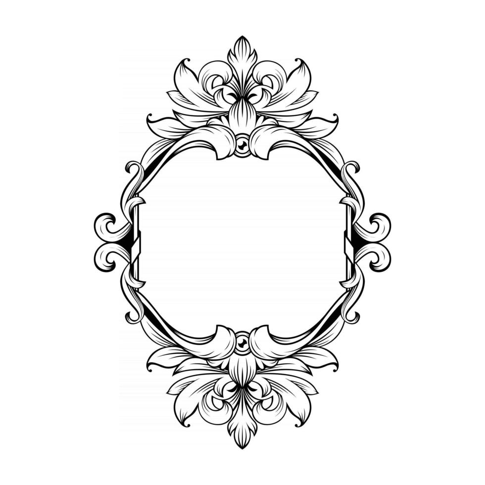 magnífico marco barroco con espacio en blanco vector