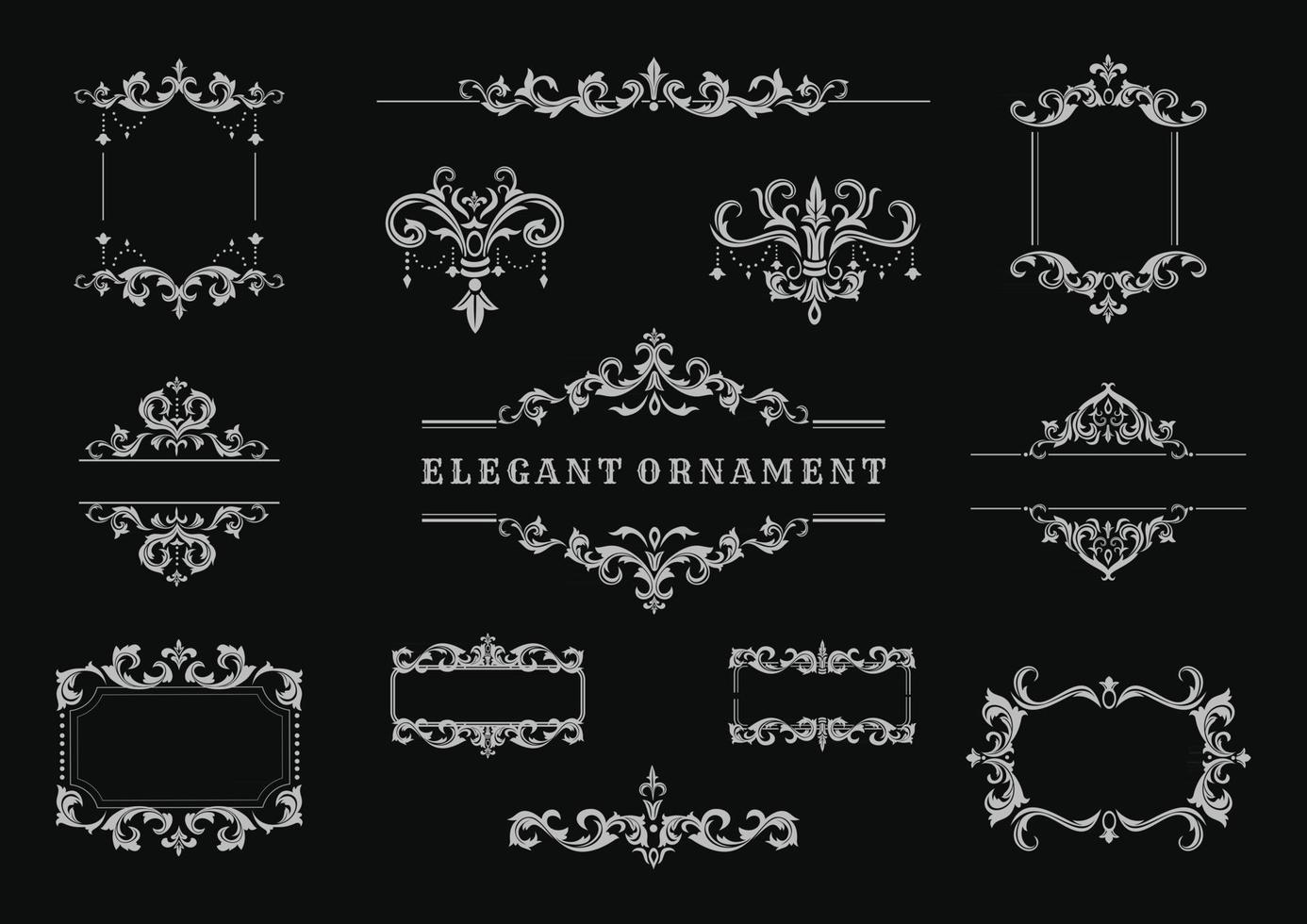 Classic ornament frame, Vintage border illustration vector