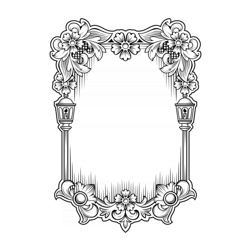 Gorgeous baroque frame with blank space vector