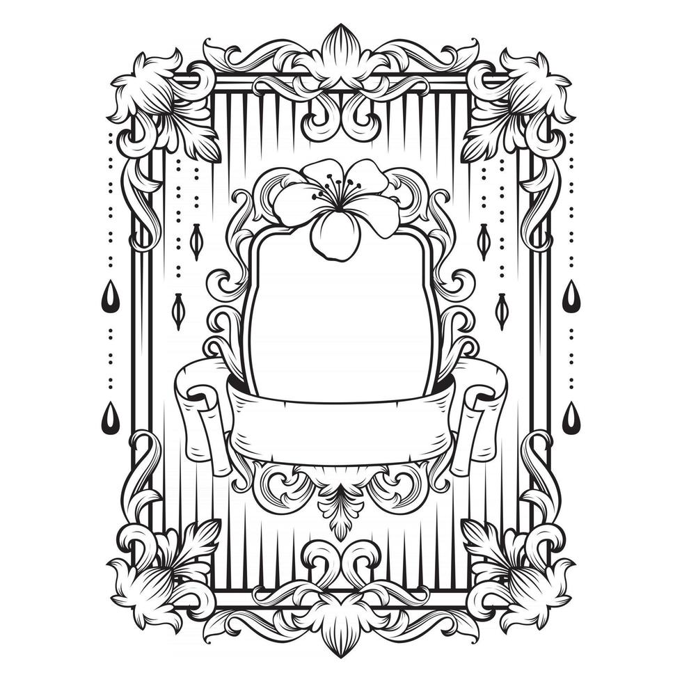 Gorgeous baroque frame with blank space vector