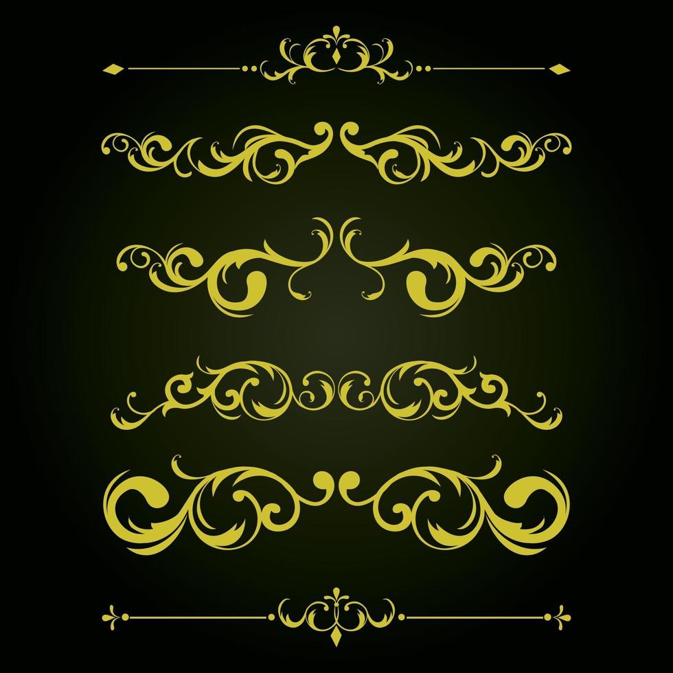 Set of horizontal vintage ornament vector