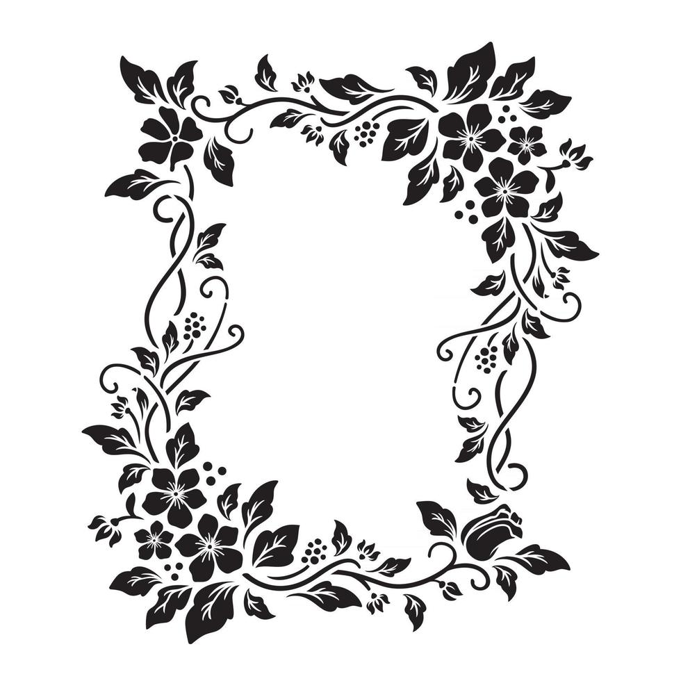 magnífico marco floral con espacio en blanco vector