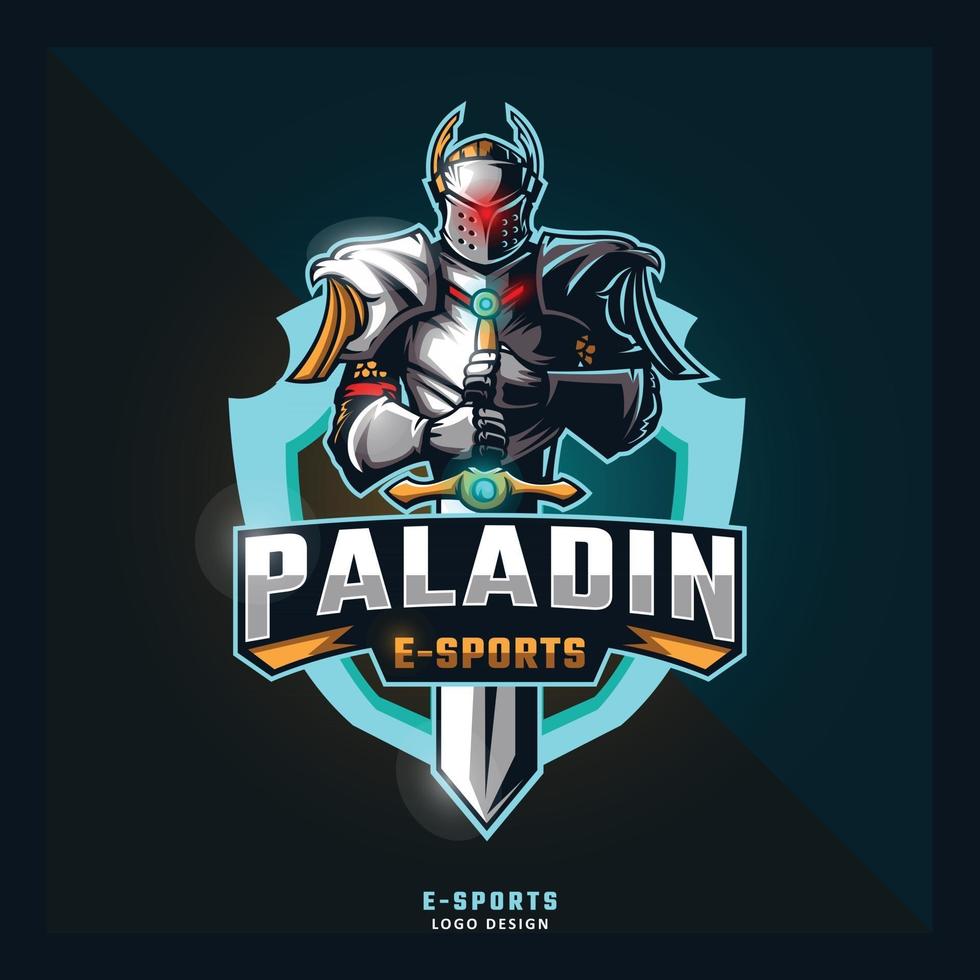 logotipo de la mascota del deporte paladín vector