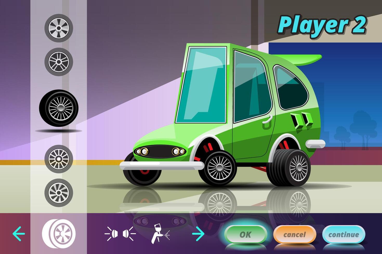 Car racing game in display menu juning for upgrade performance car of game  player. 2919730 Vector Art at Vecteezy