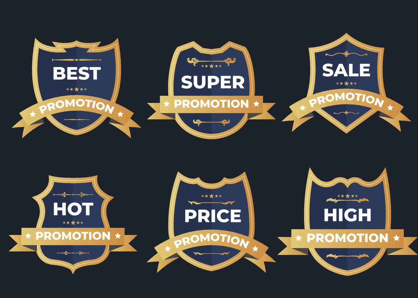 Set of retro vintage sale logo badges on a dark background vector