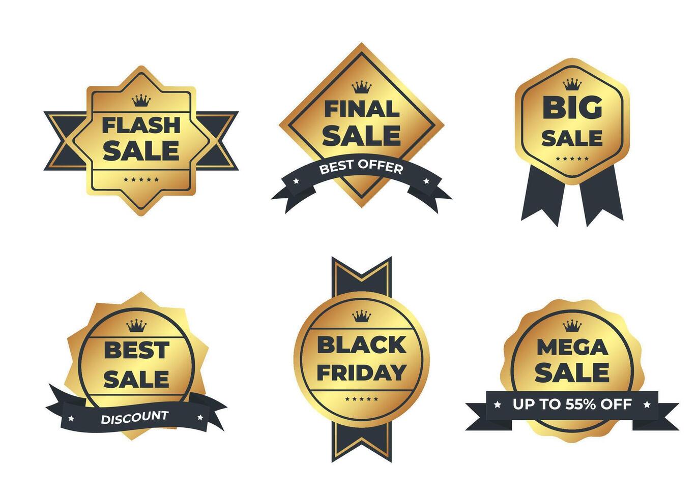 Luxury gold badges and labels premium quality product vector