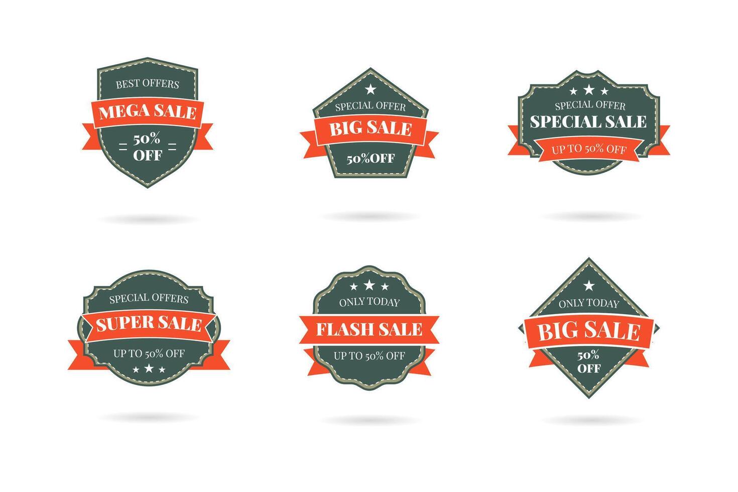 Set of retro vintage sale logo badges vector