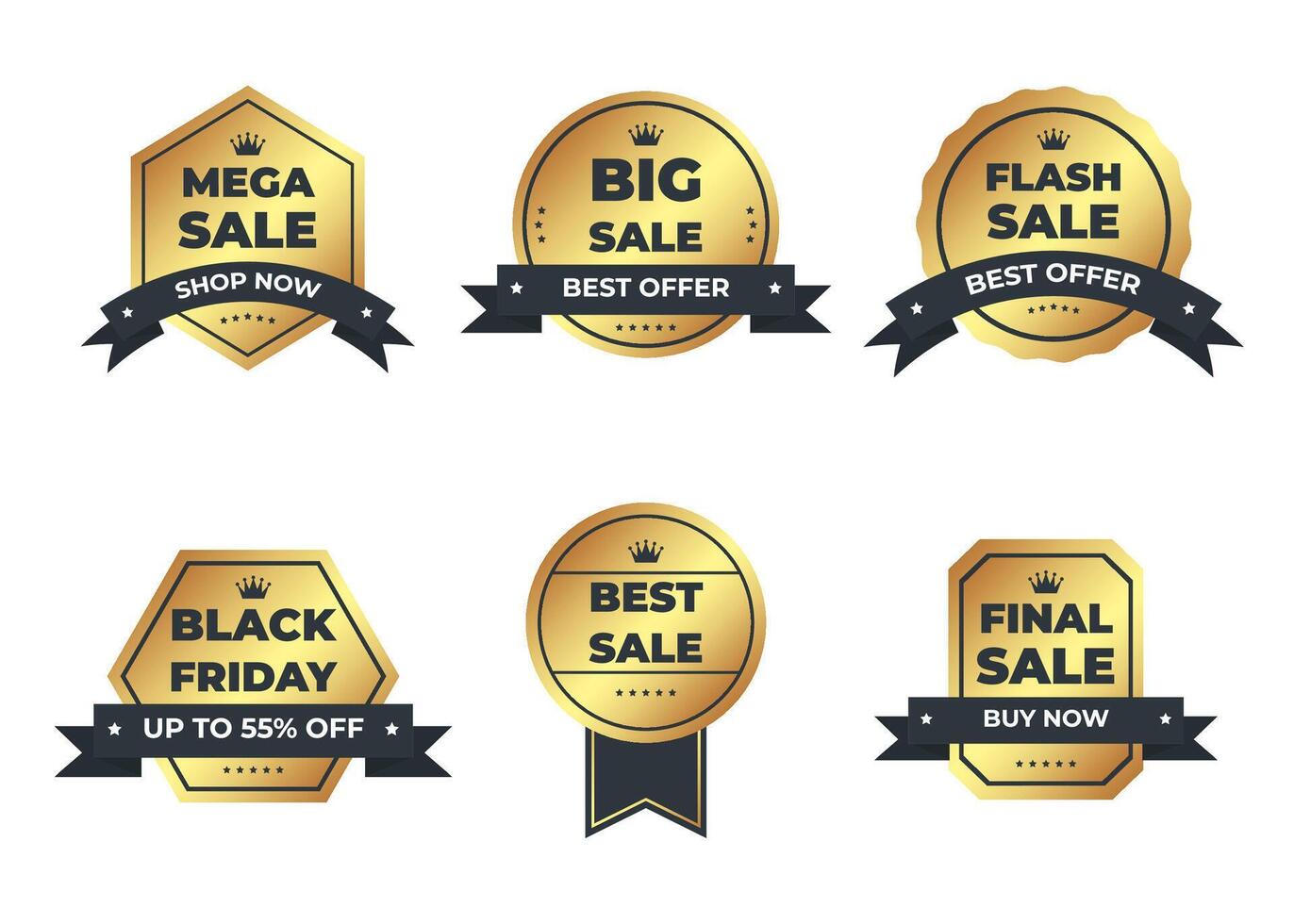 Luxury gold badges and labels premium quality product vector