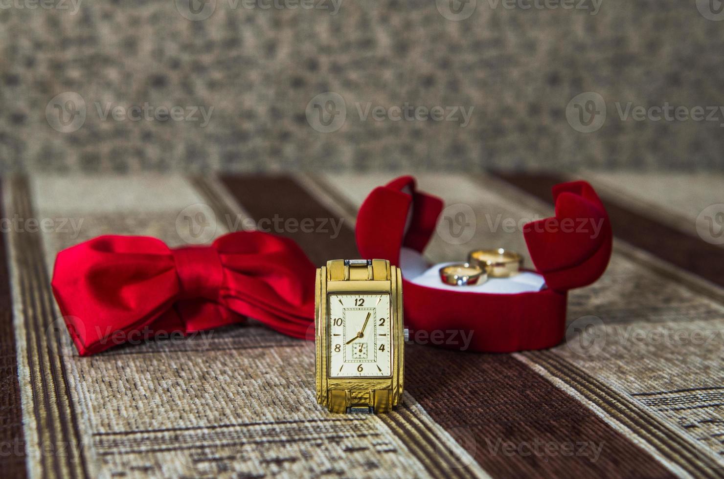 watch, butterfly, wedding rings photo